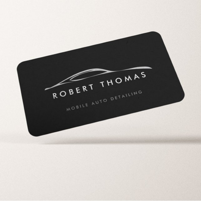 Dark Grey Auto Detailing, Auto Repair Business Card (Creator Uploaded)