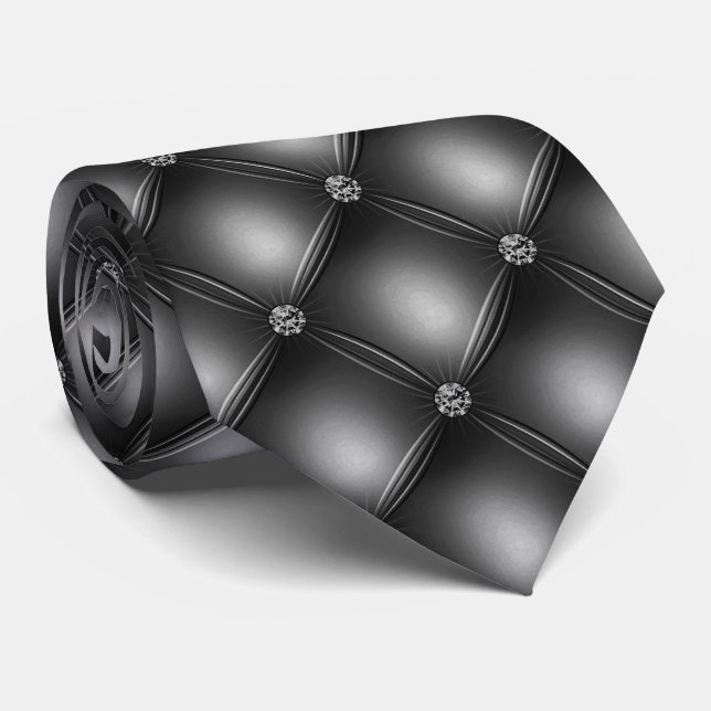 Dark Grey Background and Pearls   Tie (Rolled)