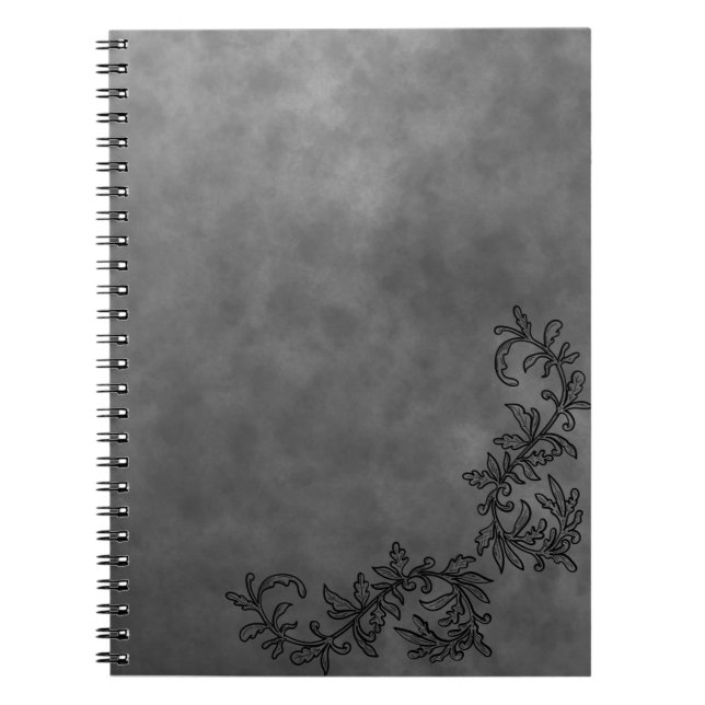 Dark Grey & Black Accent Notebook Chic Minimalist (Front)