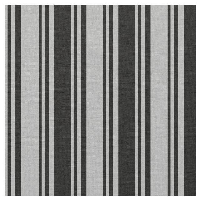 Dark Grey & Black Coloured Striped Pattern Fabric (Close Up)