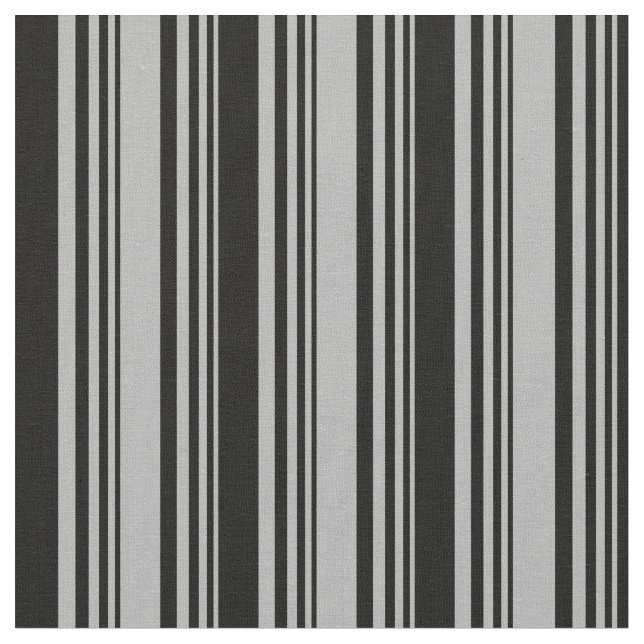 Dark Grey & Black Coloured Stripes Fabric (Close Up)