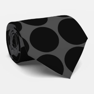Dark Grey Black Polka Dots Pattern Tie