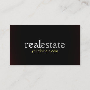 Dark Grey Black Real Estate Agent Business Card