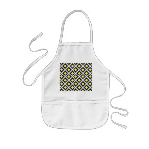 Dark Grey, Black, Yellow Ikat Diamonds by STaylor Kids Apron
