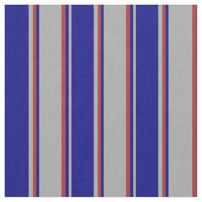 Dark Grey, Blue & Brown Lines/Stripes Pattern Fabric (Close Up)
