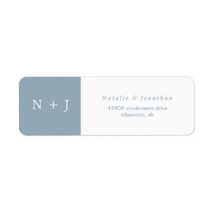 dark grey blue minimalist bride groom initials