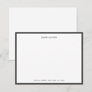 Dark Grey border Formal Note Card