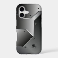 Dark Grey Brushed Aluminium Metal Look 2-Monogram