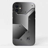 Dark Grey Brushed Aluminium Metal Look 2-Monogram
