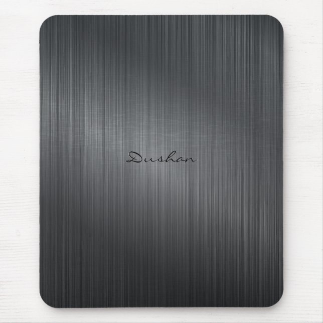 Dark Grey Brushed Metal Look Mouse Pad (Front)