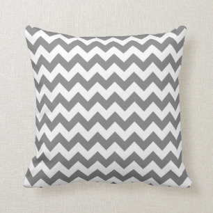 Dark Grey Chevron; zig zag Cushion