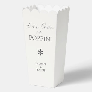 Dark Grey Chic Minimal Script Wedding Popcorn Favour Box