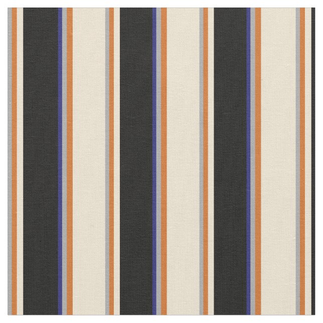 Dark Grey, Chocolate, Beige, Black & Midnight Blue Fabric (Close Up)