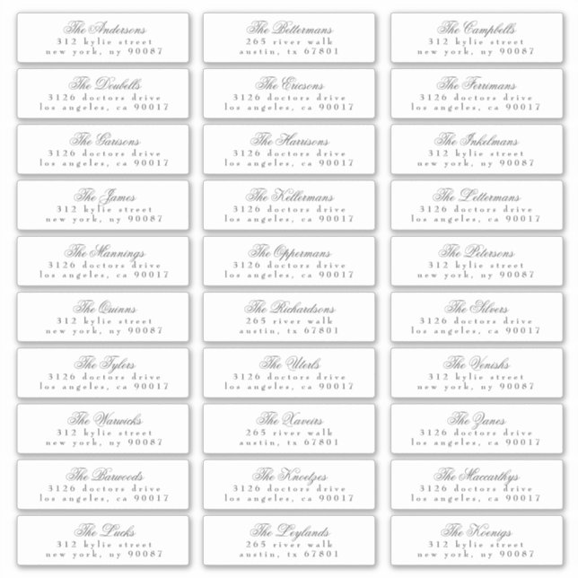 Dark Grey Classic Calligraphy Address Guest (Front)