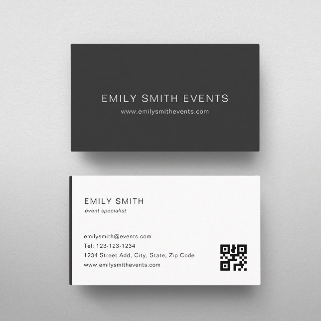 Dark Grey Colour Block QR code Business Card (Creator Uploaded)