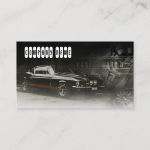 Dark Grey Coloured Business Card With A Muscle Car
