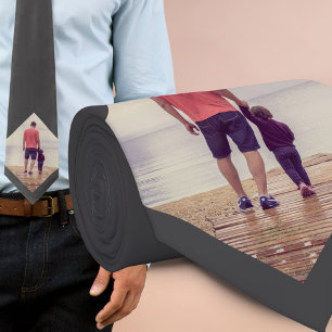 Dark Grey Custom Photo  Tie
