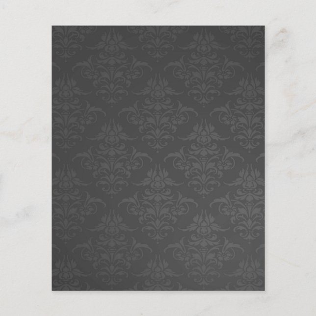 Dark grey damask pattern scrapbook (Front)