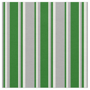 Dark Grey, Dark Green, and Beige Stripes Fabric