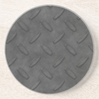 Dark Grey Diamond Plate Texture Coaster