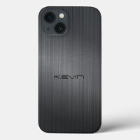 Dark-Grey Faux Brushed Aluminium Background Case-M