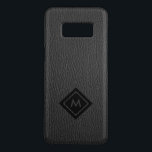 Dark-Grey Faux Leather Print Case-Mate Samsung Galaxy S8 Case<br><div class="desc">Elegant simple dark-grey vintage faux leather texture print with optional monogram.</div>