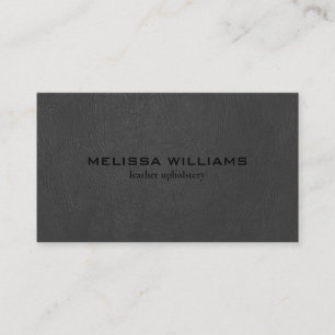 Dark-grey faux leather texture business card