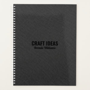 Dark grey faux linen texture planner