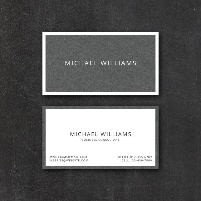 Dark Grey Faux Wool Masculine Business Cards (Creator Uploaded)