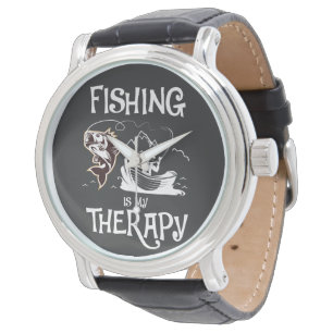 Dark Grey Fishing Is My Therapy Row Boat Watch