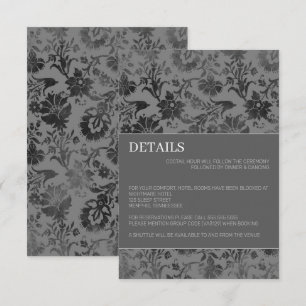 Dark Grey Floral Enclosure Card