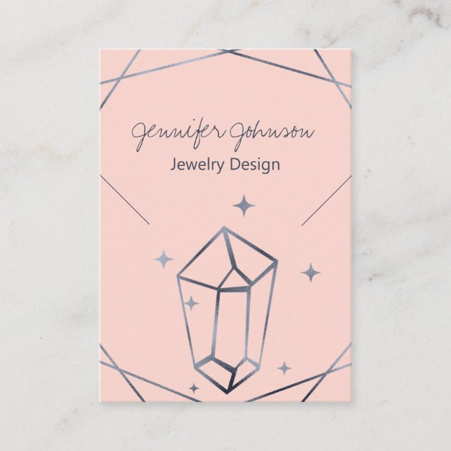 Dark Grey Foil Geometric Necklace Display Card (Front)