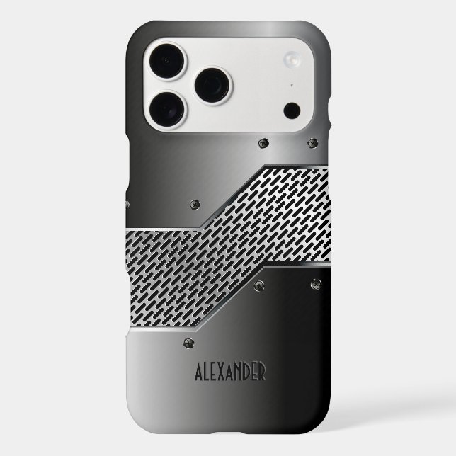 Dark Grey Geometric Metallic Design (Back)