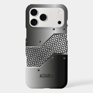 Dark Grey Geometric Metallic Design
