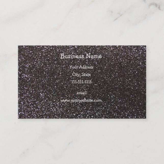 Dark grey glitter business card (Front)