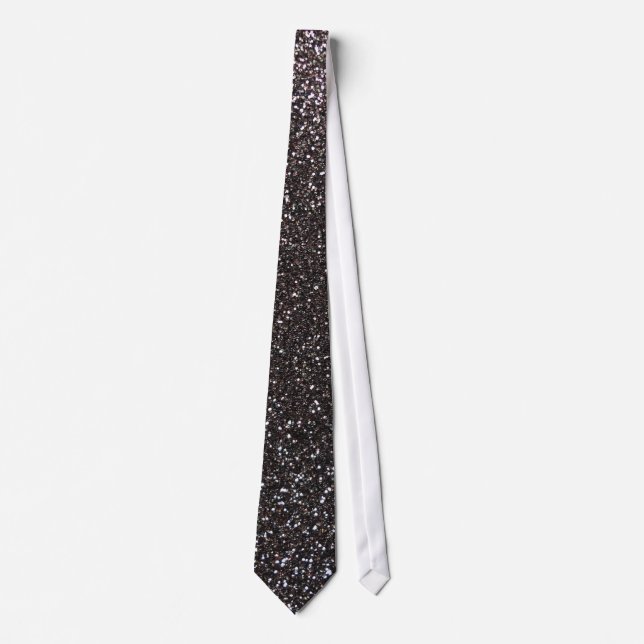 Dark grey glitter tie (Front)