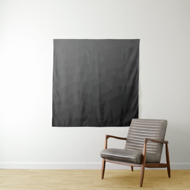 Dark grey gradient geometric mesh pattern tapestry (In Situ)