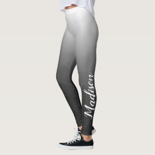 Dark grey Gradient Geometry Mesh Pattern Name Leggings