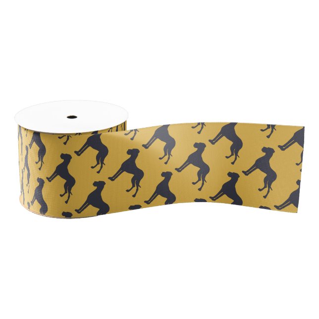 Dark grey Great Danes Grosgrain Ribbon (Spool)