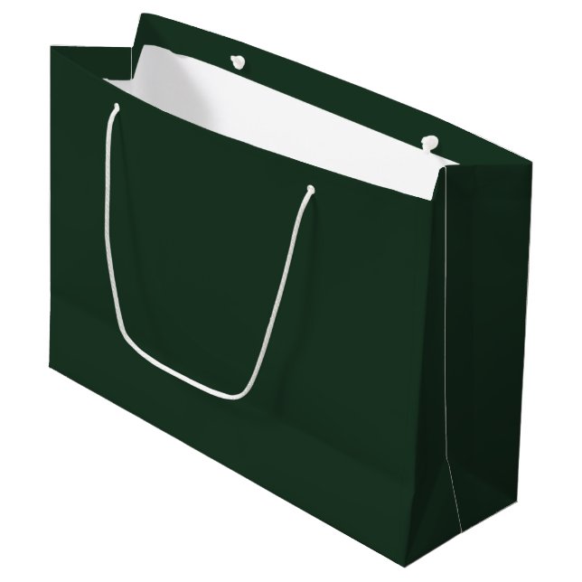 Dark Grey Green Large Gift Bag (Front Angled)