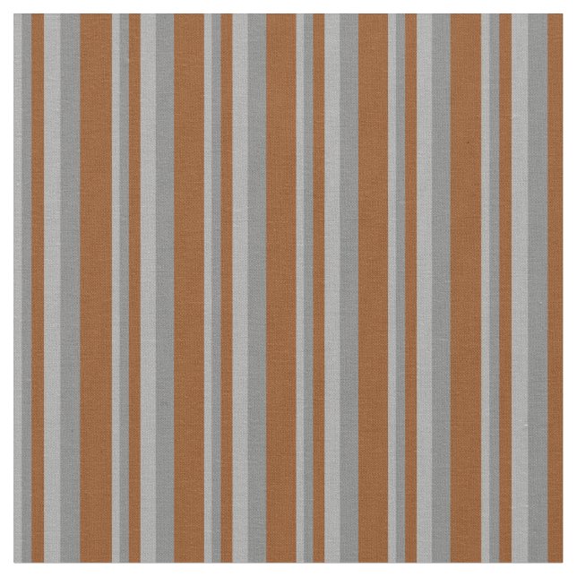 Dark Grey, Grey, and Brown Coloured Lined Pattern Fabric (Close Up)