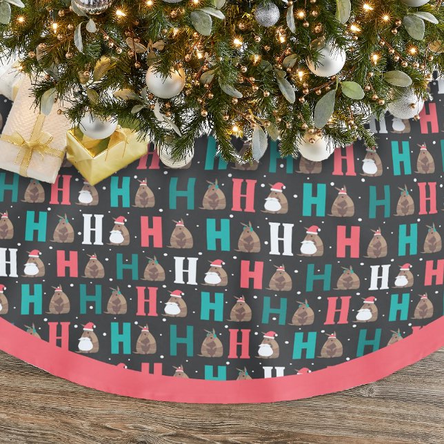 Dark Grey Ho Ho Ho Armadillo Brushed Polyester Tree Skirt (Creator Uploaded)