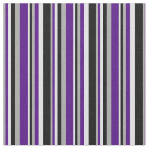 Dark Grey, Indigo, Lavender & Black Lines Fabric