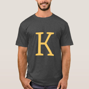 Dark Grey Initial Letter Monogram Modern Stylish T-Shirt