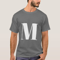 Dark Grey Initial Letter Monogram Modern