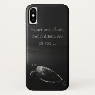 Dark Grey iPhone Case Swimming Turtle, silence.