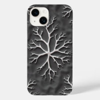 Dark Grey iPhone Case with Organic White Branches