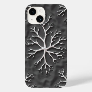 Dark Grey iPhone Case with Organic White Branches