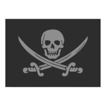 Dark Grey Jolly Roger Pirate Flag