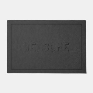 Dark Grey Leather Look Customised Doormat